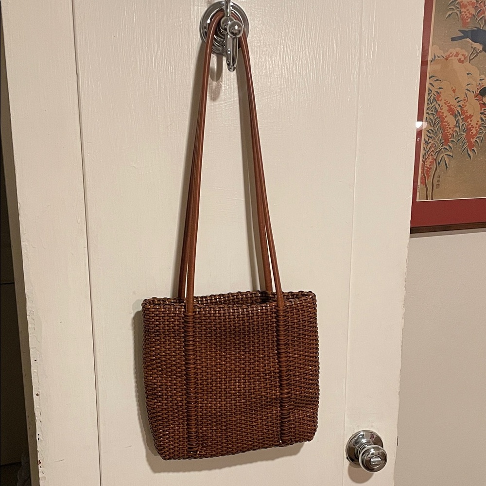 Nine West Brown Woven Tote Bag